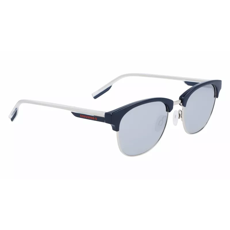 CONVERSE CV301SDSRUPT Óculos de sol quadrados para homem, armação de acetato preta, lentes de policarbonato cinzentas, 52 mm