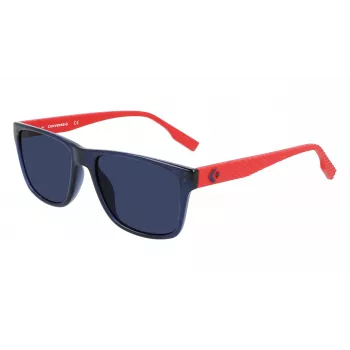Óculos de sol Converse CV516SFORCE41 para homem, armação retangular azul, lentes cinzentas, 55/17/145 mm
