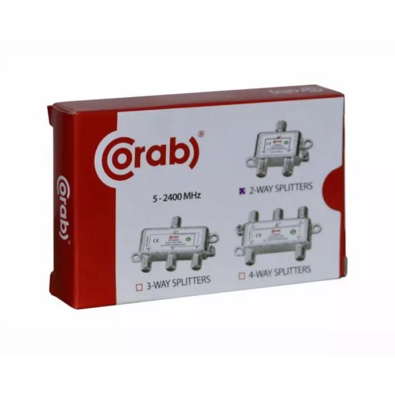 CORAB Distribuidor de sinal RF de 2 vias 5-2400 MHz com passagem DC