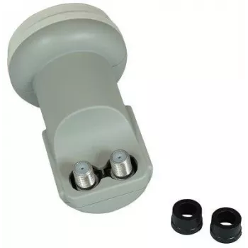 Conversor LNB twin CORAB C120TWN – 2 saídas, feedhorn de 40 mm, baixo ruído 0,1 dB, resistente às intempéries Type-F