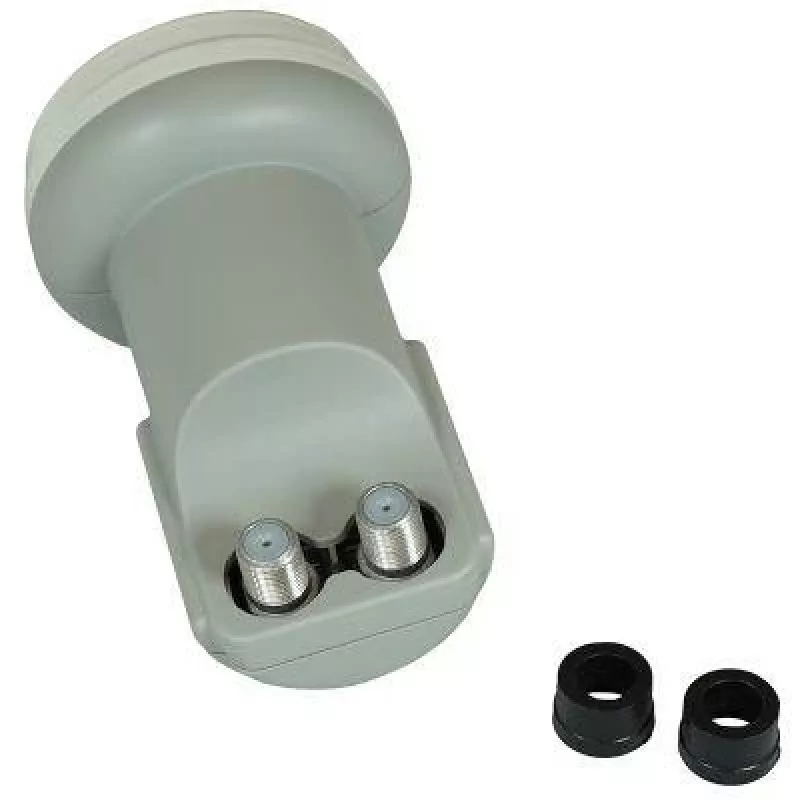 Conversor LNB twin CORAB C120TWN – 2 saídas, feedhorn de 40 mm, baixo ruído 0,1 dB, resistente às intempéries Type-F