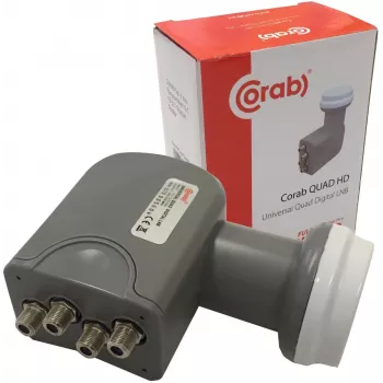CORAB Universal Quad LNB – 4 saídas, figura de ruído 0,1 dB, feedhorn 40 mm