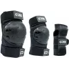 Conjunto de 3 proteções Core Junior preto-branco XXS