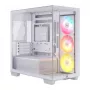CORSAIR 2800X RS-R ARGB Caixa cubo Micro-ATX de câmara dupla, branco, com vidro temperado panorâmico e 2 ventoinhas LL120 RGB