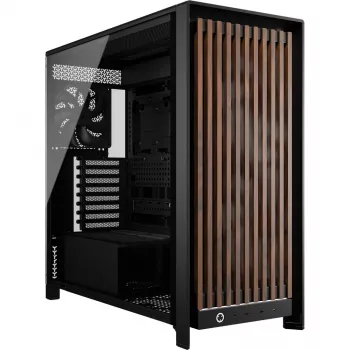 Corsair FRAME 5000D WOOD RS Caixa de PC mid-tower, preto/nogueira, E-ATX, ATX, Micro-ATX, Mini-ITX, aço/vidro temperado/plástico/madeira de nogueira, gaming
