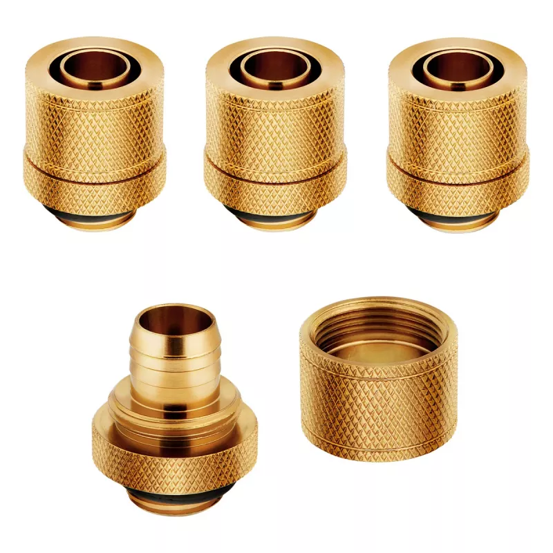 Corsair Hydro X Series XF Compression G1/4 13/10 fittings pack de quatro - dourado