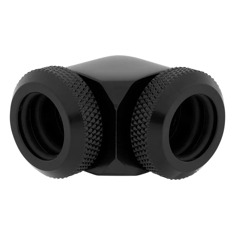 Corsair Hydro X Series XF adaptador Hardline 90 graus 12mm AD para 12mm AD Hardtube, pack de 2, preto