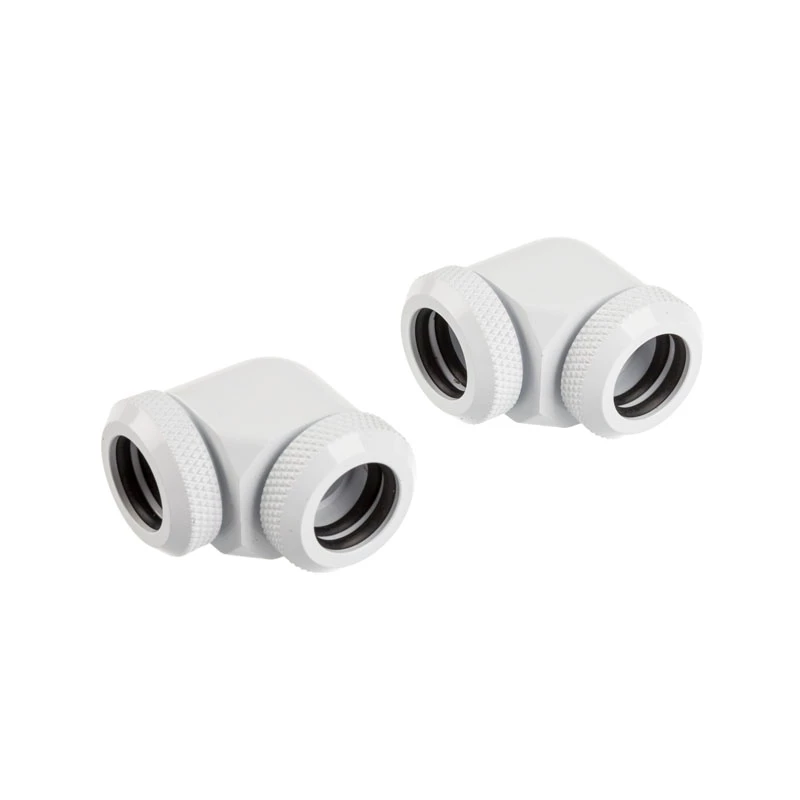 CORSAIR Hydro X Series XF adaptador Hardline 90 graus 12mm OD para 12mm OD Hardtube - pack de 2, branco
