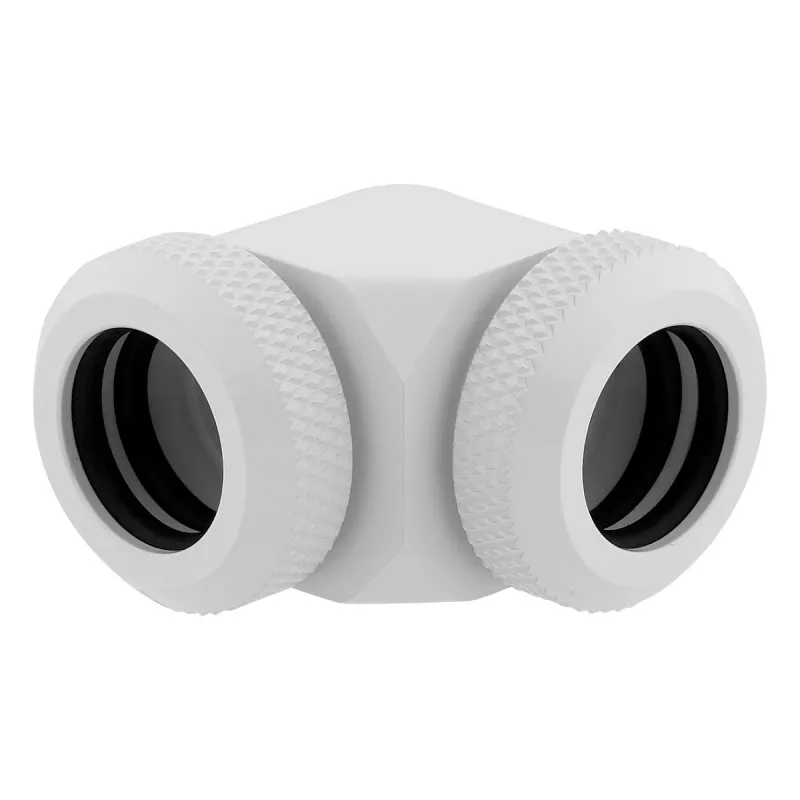 CORSAIR Hydro X Series XF adaptador Hardline 90 graus 12mm OD para 12mm OD Hardtube - pack de 2, branco