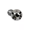 Corsair Hydro X Series XF Divisor em Y rotativo G1/4 macho para 2x G1/4 fêmea - Chrome Silver
