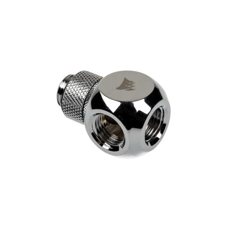 Corsair Hydro X Series XF Divisor em Y rotativo G1/4 macho para 2x G1/4 fêmea - Chrome Silver