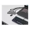 Hub USB Corsair USB100 7 portas USB-C com 4 USB 3.0 Type-A e 3 portas USB-C, 5 Gbit/s, alumínio, preto