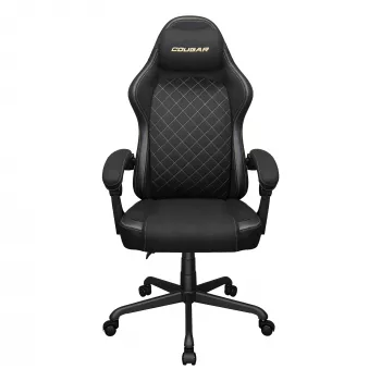 Cadeira gaming COUGAR Fusion EX Gold F preta com detalhes dourados