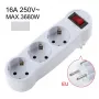 Extensão de Tomada CP EU3 Perfect Travel Slim 180 Graus Euro para 3 Tomadas 250V 16A Preta