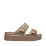Sandálias de plataforma Crocs Brooklyn Low mulher bege 207431 2Q9 tamanho 38-39