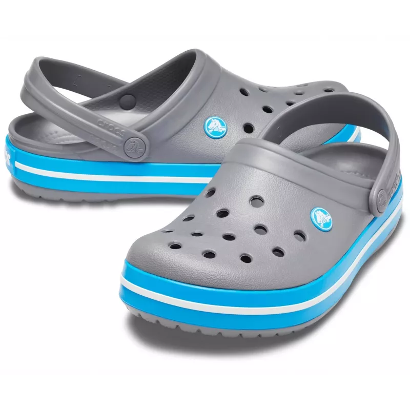 Tamancos Crocs Crocband unissexo cinzento, azul, branco