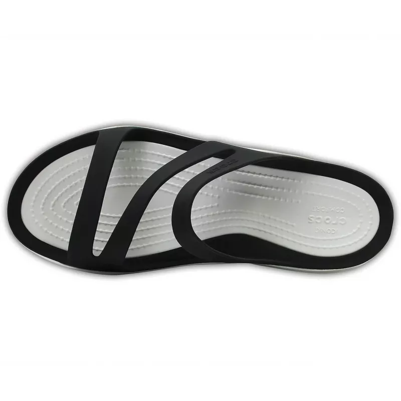 Sandálias Crocs Swiftwater para mulher preto branco 36-37
