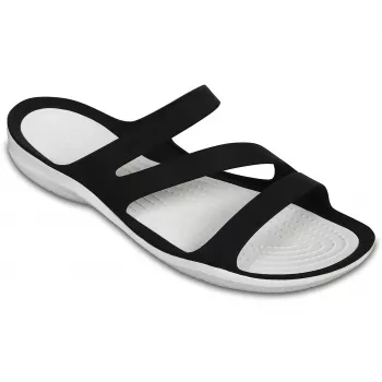 Sandálias Crocs Swiftwater para mulher preto branco 36-37