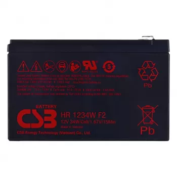 Bateria CSB HR1234WF2 12V 9Ah VRLA AGM com conectores F2