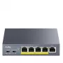 CUDY POE40 switch/extensor PoE de 4 portas com 1 uplink, 802.3af/at, extensão 250m, caixa metálica