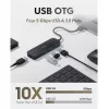 Cudy UH40A PortMate Hub USB-A para 4 portas USB 3.0 5Gbps Apenas dados Plástico Compacto preto