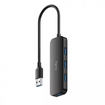 Cudy UH40A PortMate Hub USB-A para 4 portas USB 3.0 5Gbps Apenas dados Plástico Compacto preto