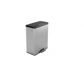 Balde do lixo com pedal CURVER Deco Bin 65L Prateado Efeito Metálico