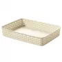 CURVER My Style cesto de arrumação A4 em creme efeito rattan — organizador durável em PP com asas integradas, empilhável