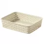CURVER My Style cesto de arrumação A5 em creme – entrelaçado efeito rattan, empilhável e encaixável