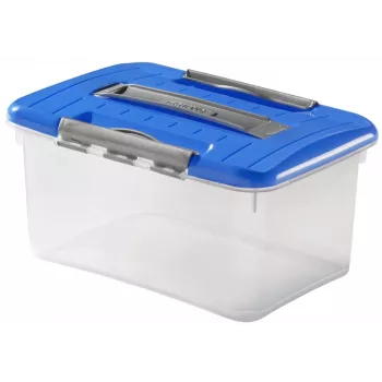 Curver Optima caixa de arrumação 15L com tampa e asa, transparente/azul