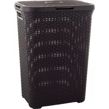 Cesto de roupa Curver Style 144873 60 L retangular rattan castanho