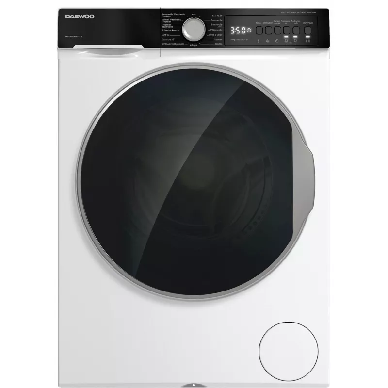 Máquina de lavar roupa de carregamento frontal DAEWOO WD-FC85514W1A-DE, 8 kg, 1400 rpm, branco/preto