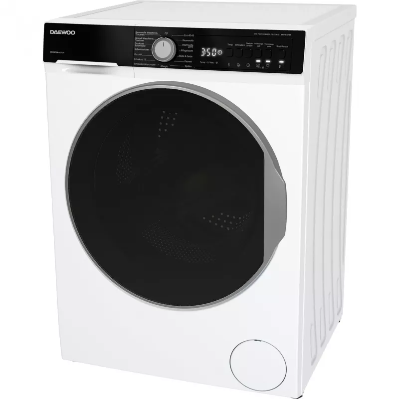 Máquina de lavar roupa de carregamento frontal DAEWOO WD-FC85514W1A-DE, 8 kg, 1400 rpm, branco/preto