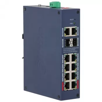 DAHUA CHS4212-8GT-110 Switch Industrial PoE gerido, 8 portas Gigabit + 2 SFP, 110W