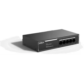 Dahua SG1005LP switch Gigabit PoE+ 5 portas, 4 portas PoE, orçamento 35W, desktop
