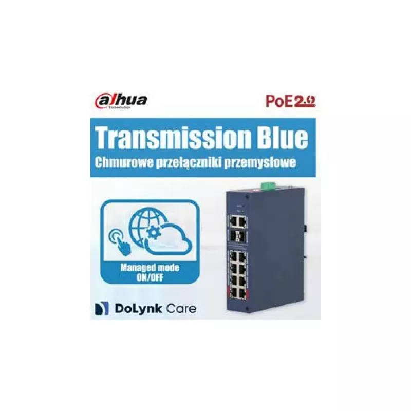 Switch PoE industrial não gerido Dahua Technology CHS4206-4GT-90, 6 portas Gigabit, 4x PoE++ 90W, calha DIN