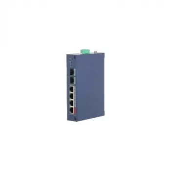 Switch PoE industrial não gerido Dahua Technology CHS4206-4GT-90, 6 portas Gigabit, 4x PoE++ 90W, calha DIN
