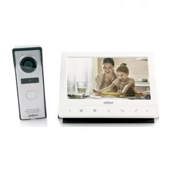 Kit de videoporteiro Dahua Technology KTA02 - monitor interior de 7 polegadas, posto exterior 1MP, intercomunicador analógico de 4 fios