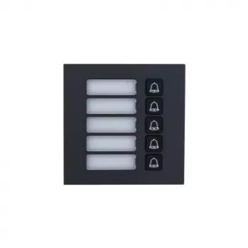 Dahua Technology VTO4202FB-MB5 Módulo de botão de chamada, 5 botões, prateado/preto, IP65, IK07