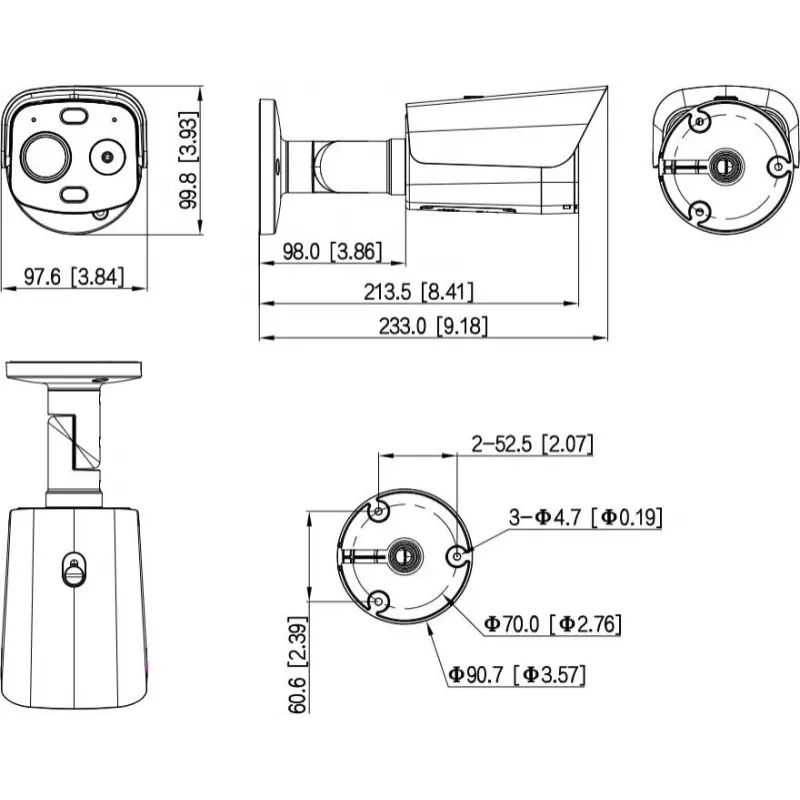 DAHUA TPC-BF1241-LB3F4-DW-S8-V1 câmara IP bullet híbrida térmica 4MP