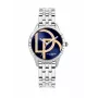 Daisy Dixon relógio de senhora analógico de quartzo DD105SM 35mm mostrador prateado bracelete de pele sintética cinzenta
