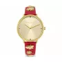 Relógio analógico de quartzo de mulher Daisy Dixon DD133PG 38mm tom de ouro rosa, rosa, pele sintética