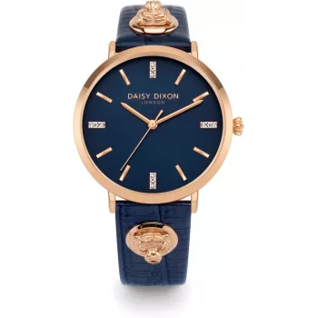 Relógio de mulher Daisy Dixon DD164URG quartzo analógico 38 mm caixa cor de ouro rosa bracelete em pele cinzento