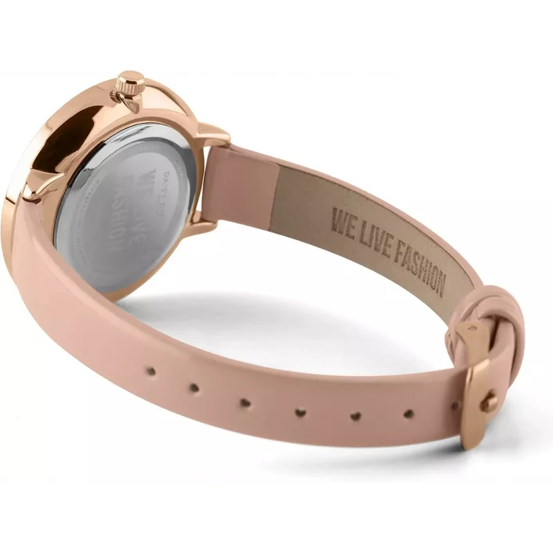 Daisy Dixon relógio analógico de quartzo para senhora DD088PRG - mostrador de ouro rosa de 36mm, bracelete de couro rosa