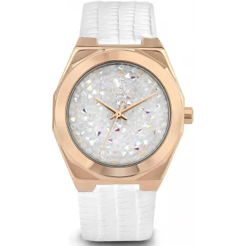 Relógio de pulso de mulher Daisy Dixon quartzo analógico DD120WRG 36mm ouro rosa branco
