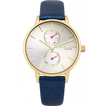 Daisy Dixon Relógio de mulher DD086UG 36mm quartzo analógico mostrador prateado bracelete de pele cinzenta