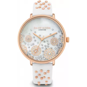 Relógio de mulher Daisy Dixon DD111WRG 38mm ouro rosa cinzento pele sintética