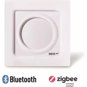 DANFOSS DEVI DEVIreg Display Connect termostato inteligente programável com controlo por app, ecrã tátil, branco polar (RAL 9016)