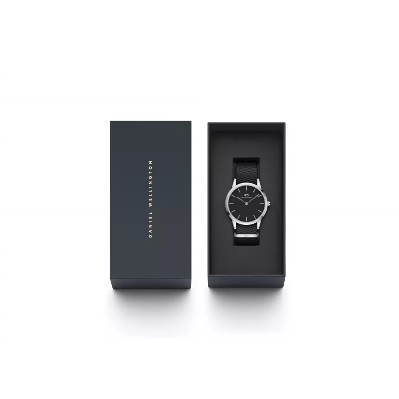 Relógio Daniel Wellington Classic homem 40mm ouro rosa aço inoxidável pele preta