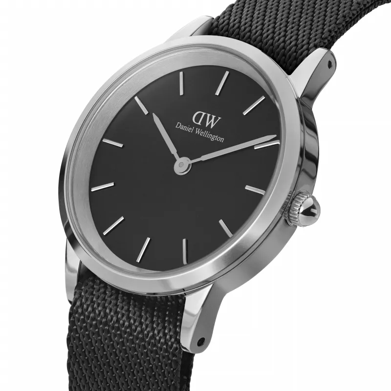 Relógio Daniel Wellington Classic homem 40mm ouro rosa aço inoxidável pele preta
